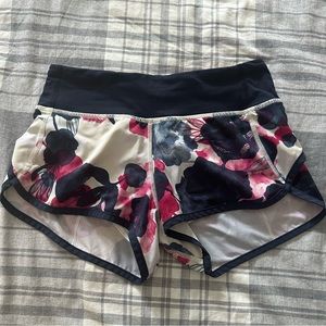 Floral lululemon shorts